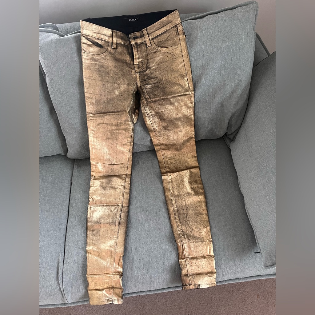 J Brand Mid Rise Gold Jeans Size 23